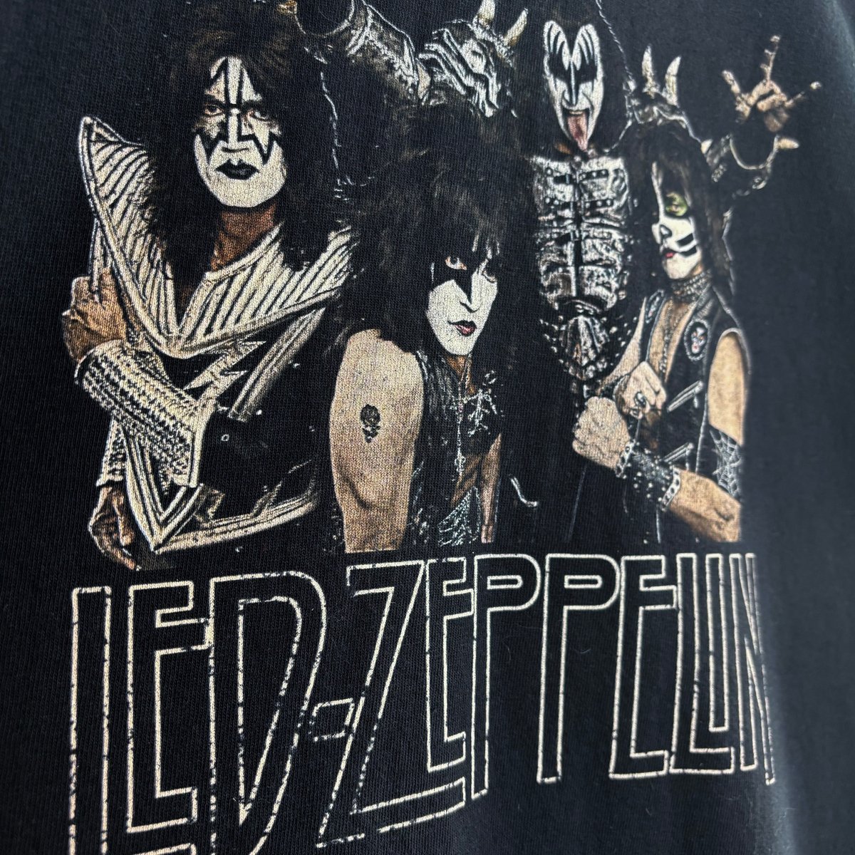 KISS × LED-ZEPPELIN 00's S/S Bigsized print T-S