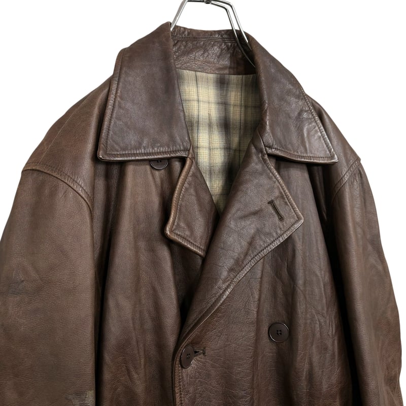 90s French agnes b. HOMME calf leather brown co