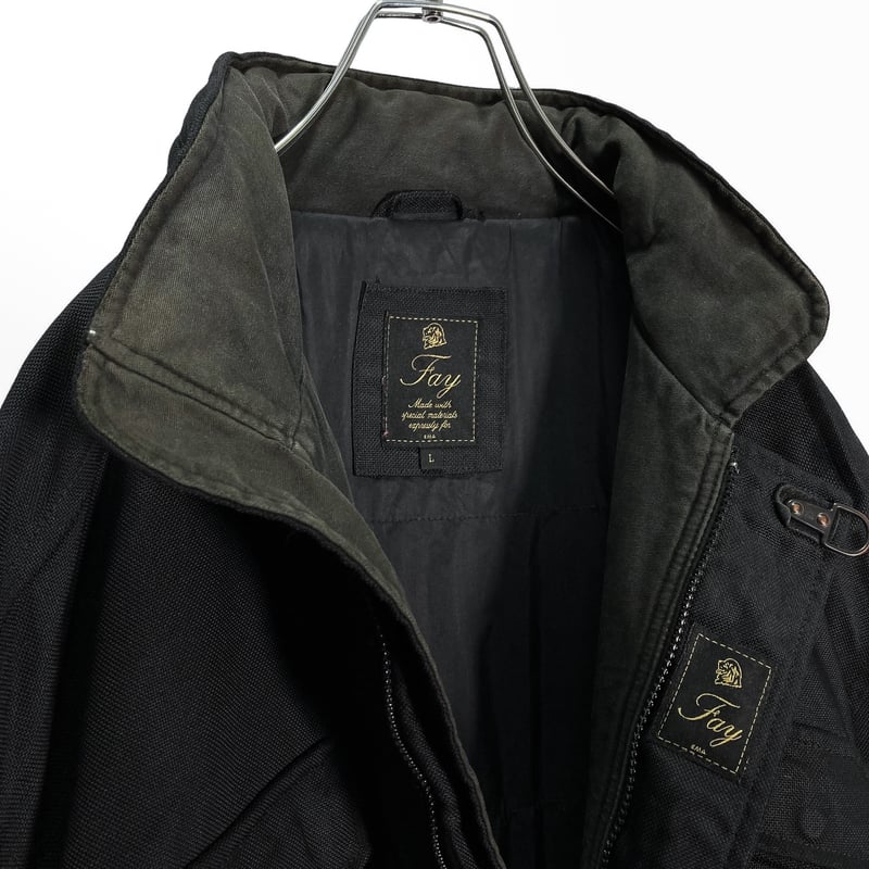 80-90s Fay EMA black nylon fireman jacket Made 