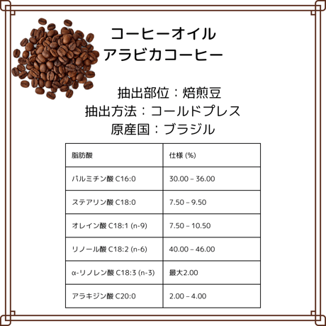 コーヒーオイル 10ml 50ml 100ml 未精製 オーガニック キャリアオイル