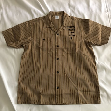 STRIPE WORK SHIRTS(KHAKI)