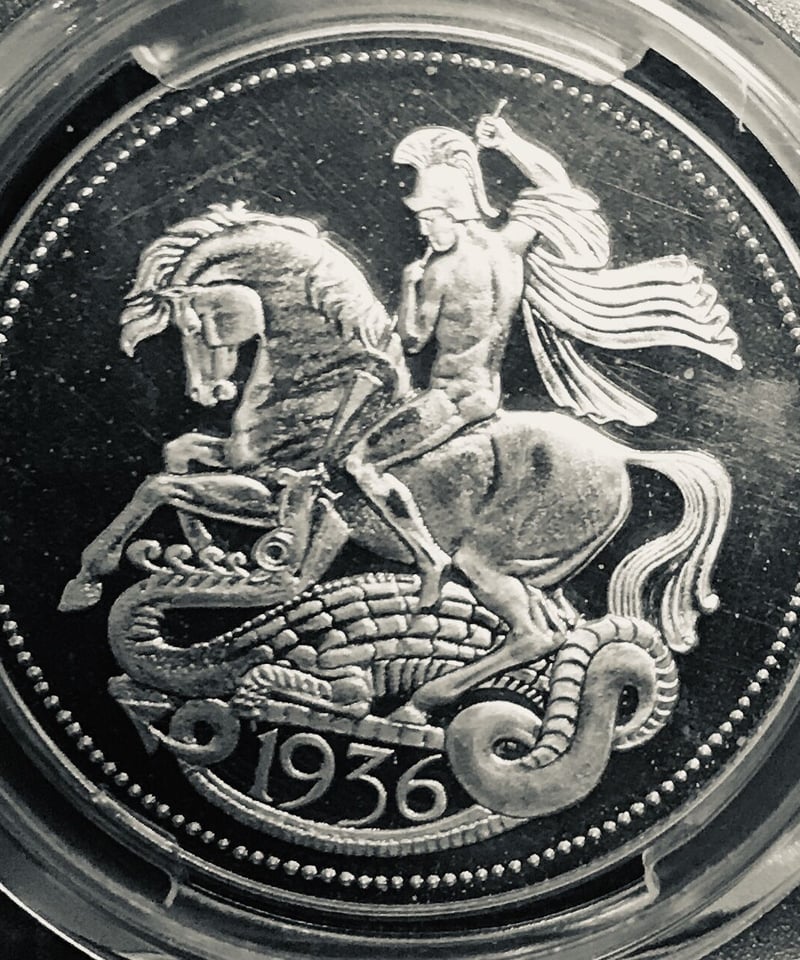 最高鑑定］1936年 英国 エドワード8世 クラウン 銀貨 PR66 DCAM 