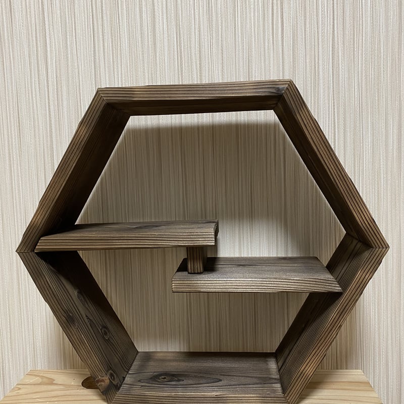 木枠六角形1片20cm(小棚付き) | コトノ葉