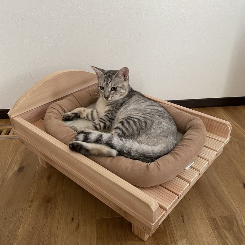無垢材ひのきワンちゃんネコちゃん小動物のベッド 人気
