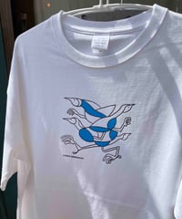 アウトレット_ビックシルエットT-shirt_unisex_バタバタクイナ_白