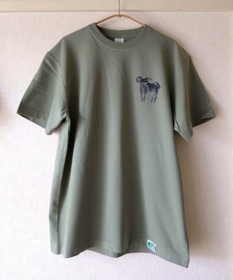 【一点もの】山羊｜オーガニックコットンTシャツ8.8oz[リーフグリーン／L]