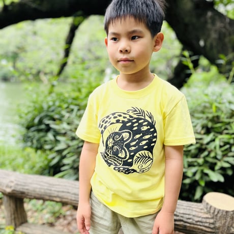 kids/T-shirt【イリオモテヤマネコ】5.6oz/ライトイエロー