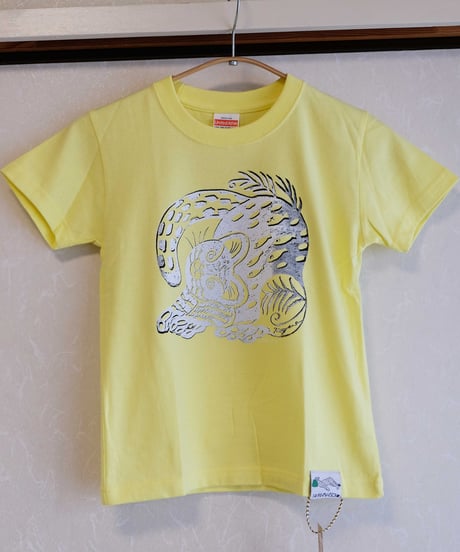 【一点もの】イリオモテヤマネコ｜キッズTシャツ5.6oz［ライトイエロー／110cm］
