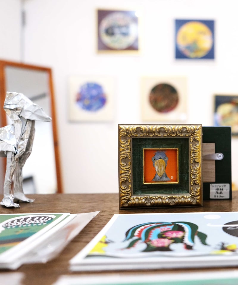 小さな絵_「ハシビロコウ 正面」 | TAMANA SOKO