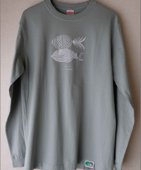 【一点もの】パインチャー｜5.6ozロングTシャツ［スモーキーグリーン／M］
