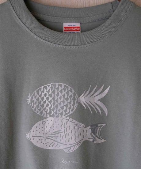 【一点もの】パインチャー｜5.6ozロングTシャツ［スモーキーグリーン／M］