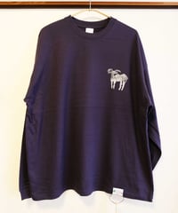 【一点もの】山羊｜ビックシルエット5.6oz ロングTシャツ［ネイビー／S ］