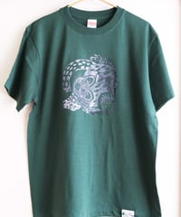 【一点もの】イリオモテヤマネコ｜Tシャツ5.6oz［アイビーグリーン／M]