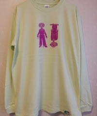 【一点もの】cabbage family｜5.6ozロングTシャツ［ライムグリーン／Ｌ］
