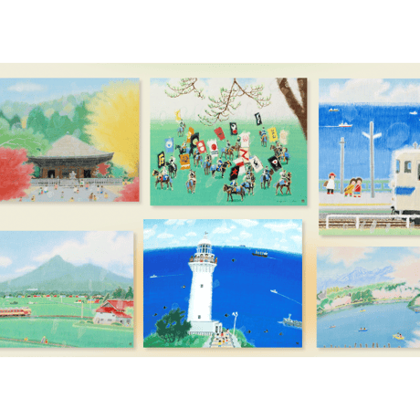 【ポスト便】齋正機ポストカード（6枚セット）> ふくしま旅巡り