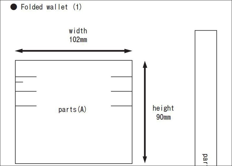二つ折りウォレット(型紙PDFファイル) | tools -レザークラフト 二つ折りウォレット(型紙PDFファイル) | tools -レザークラフト
