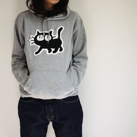 Relax Cat Sweat Pull Over Parka [Gray]