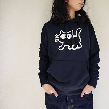 Relax Cat Sweat Pull Over Parka [Navy]