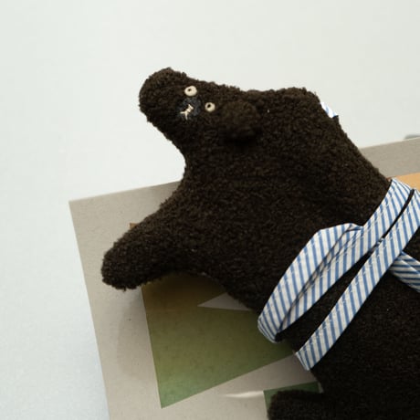 164 poche-nigi Kurokuma  ブルーstripe紐 （kuisinbouクロス付き）