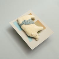 163 poche-nigi Shirokuma ブルーリネン紐（kuisinbouクロス付き）