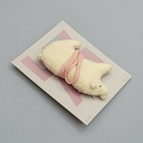 068 poche-nigi shirokuma ピンク紐　 フルーツサック付き
