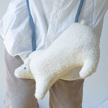 068 poche-nigi shirokuma ピンク紐　 フルーツサック付き