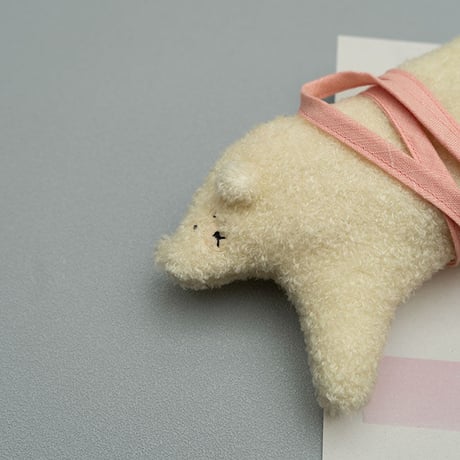 068 poche-nigi shirokuma ピンク紐　 フルーツサック付き