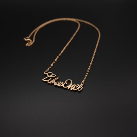 LIFE IS ONCE Logo plate Necklace