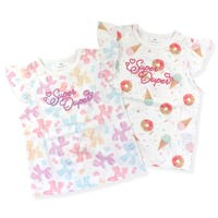 総柄ﾌﾘﾙｿﾃﾞTｼｬﾂ