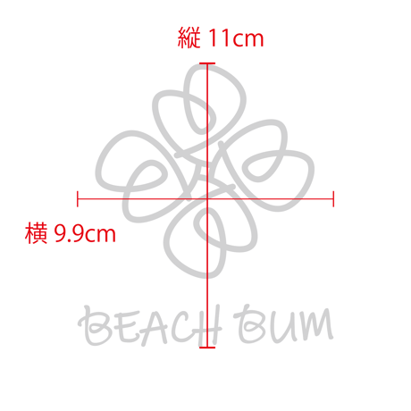 BeachBum  ロンT "BB　Flower" レッド（ステッカー付）