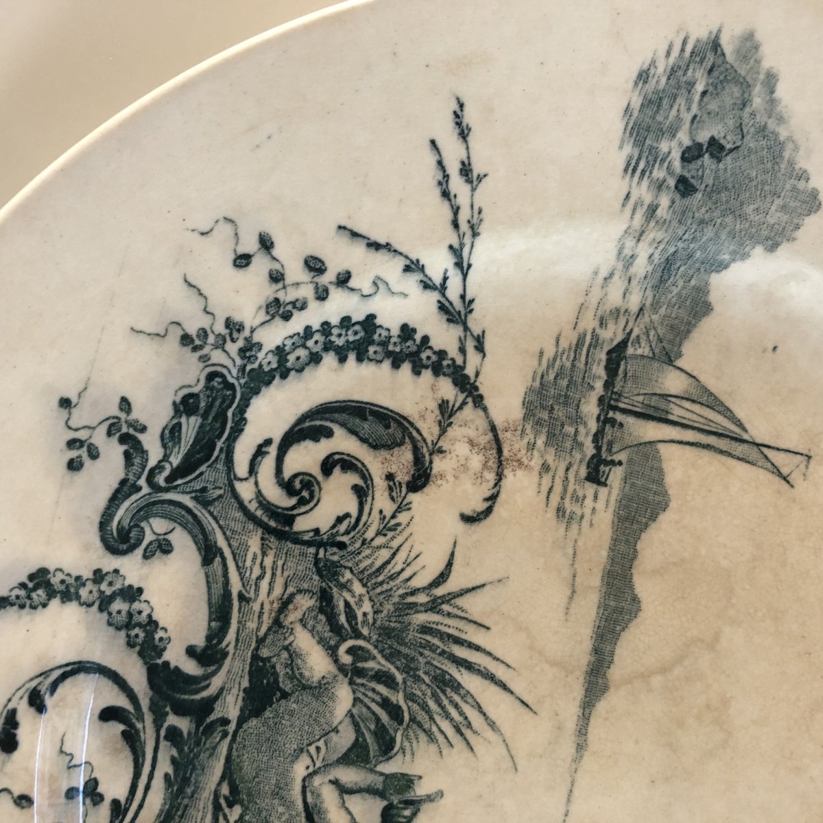 jules vieillard bordeaux 花鳥絵皿 C JULES VIEILLARD BORDEAUX プレート | Brocante Aile D