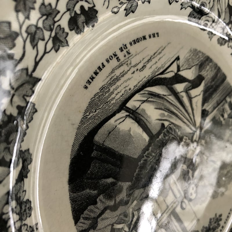 Creil et Montereau グリザイユプレートNo.2 | Brocante Ail