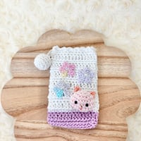 ねこちゃんとお花のお守り袋