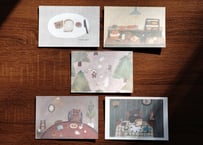 post card set " bread & pancake "