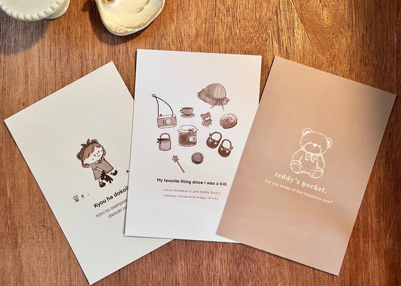 ポストカード 淡色illust 各種 | Teddy's pocket