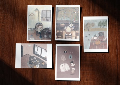 post card set " quiet moment "