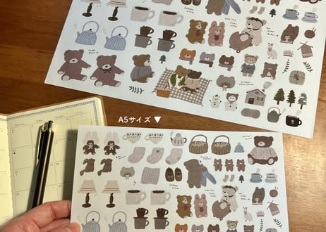 フリーカットシールシート冬 【big】A4 size