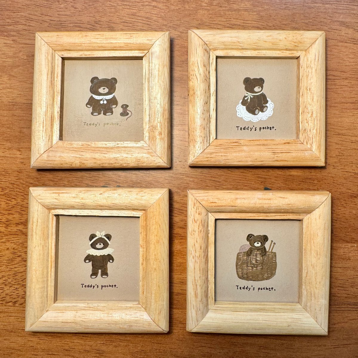ワンポイントの可愛いくまさんミニ原画 | Teddy 