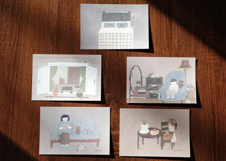 post card set " sofa time "
