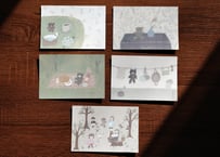 post card set " littele flowers "