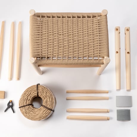 Paper cord Stool KIT / MOOQs Hard Wood - Sakura