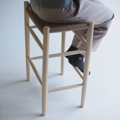 Paper cord HIGH Stool - COMPLETED / MOOQs Hard Wood