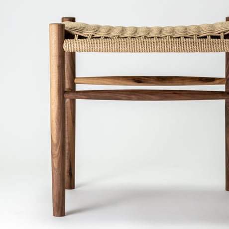 Paper cord Stool KIT / MOOQs Hard Wood - Walnut