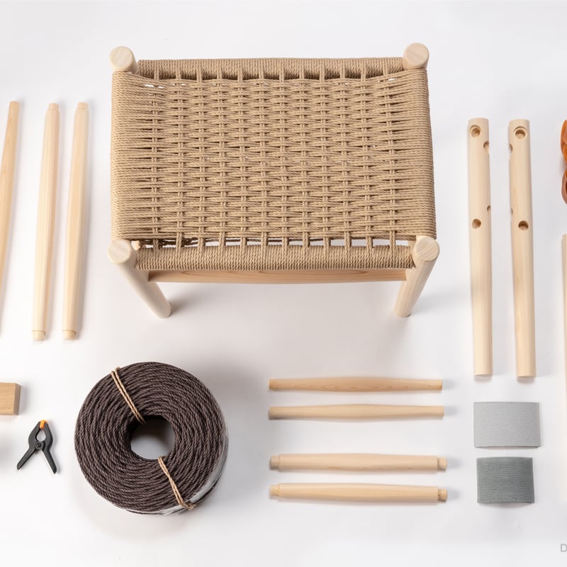 Paper cord Stool KIT - Moka Brown | Do kit you