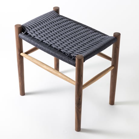 Paper cord Stool KIT / MOOQs Hard Wood - Walnut