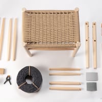 Paper cord Stool KIT - Charcoal gray
