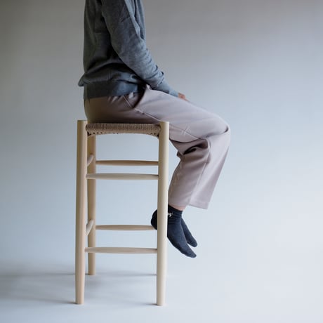 Paper cord HIGH Stool - COMPLETED / MOOQs Hard Wood