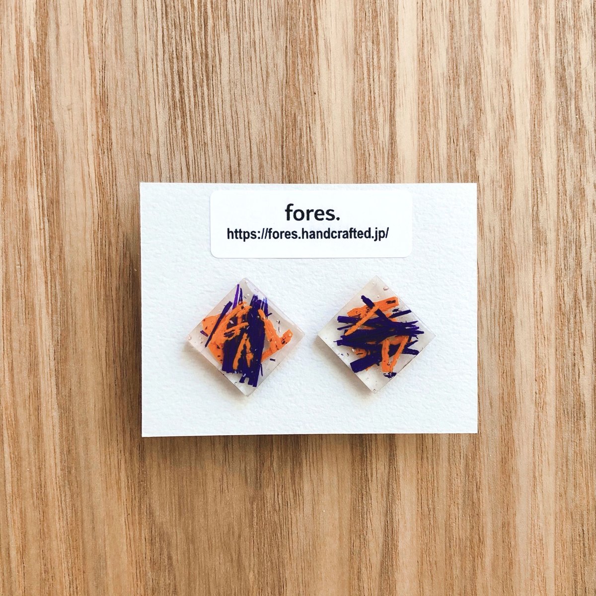 カラフルましかくアクセサリー ハンドメイドピアス&イヤリング