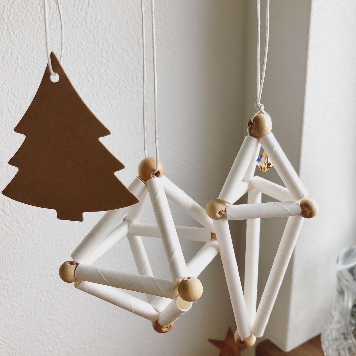 ヒンメリのクリスマスオーナメント ホワイト | fores.