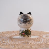 手描きのこけしブローチ・毛長のミショ②スイカ